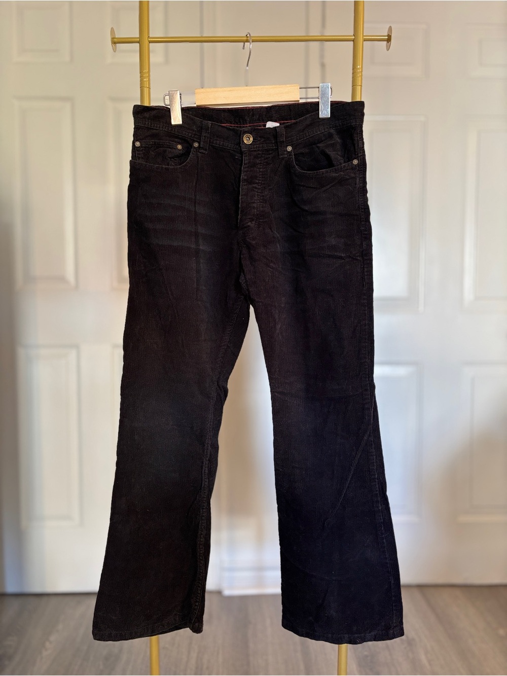 H&M Men's Black Corduroy Bootcut Jeans